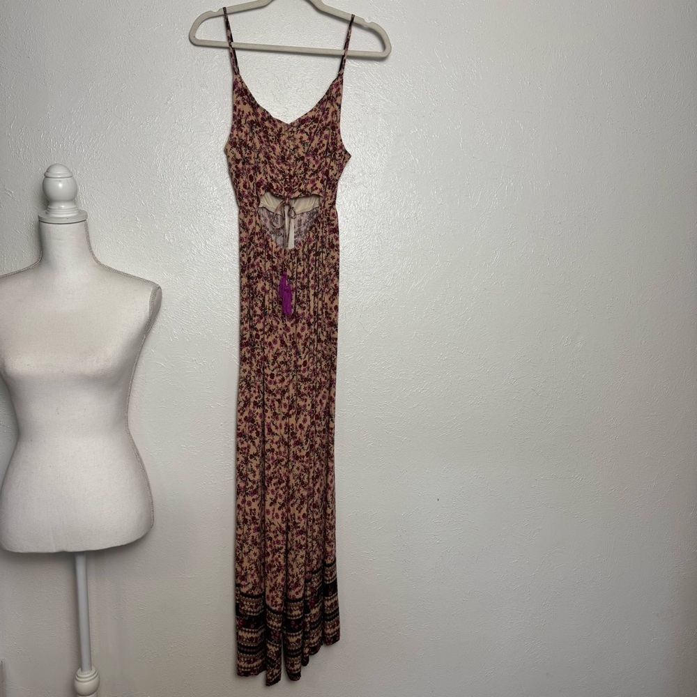 Vici Floral Bohemian Rayon Jumpsuit‎ - Picture 7 of 9
